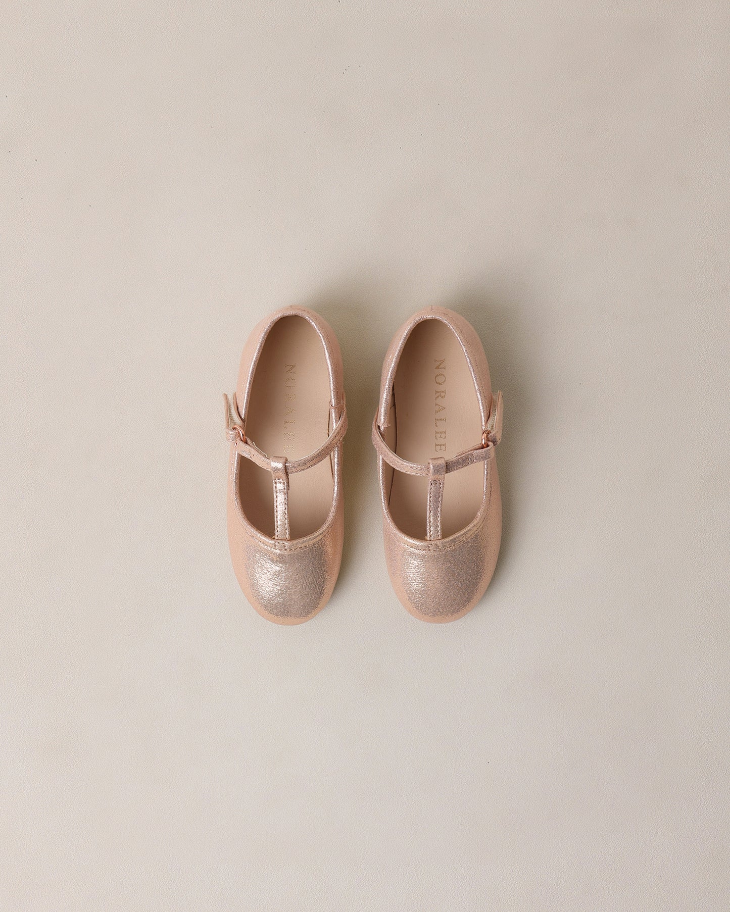 Pink Shimmer T-Strap Ballet Flats