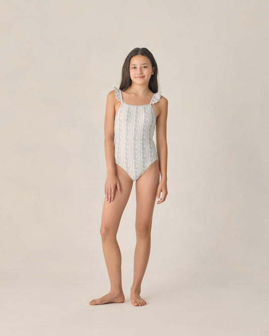 Teen Blue Floral Sky One Piece