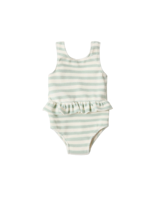 Seafoam Stripe Skirted One Piece