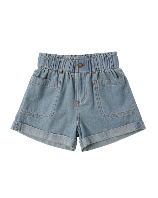 Washed Blue Alba Short Denim