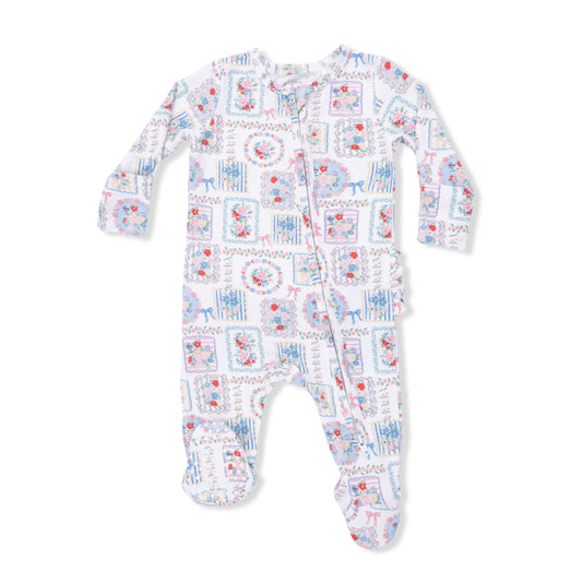 Julep's Floral Patchwork Ruffle Footie