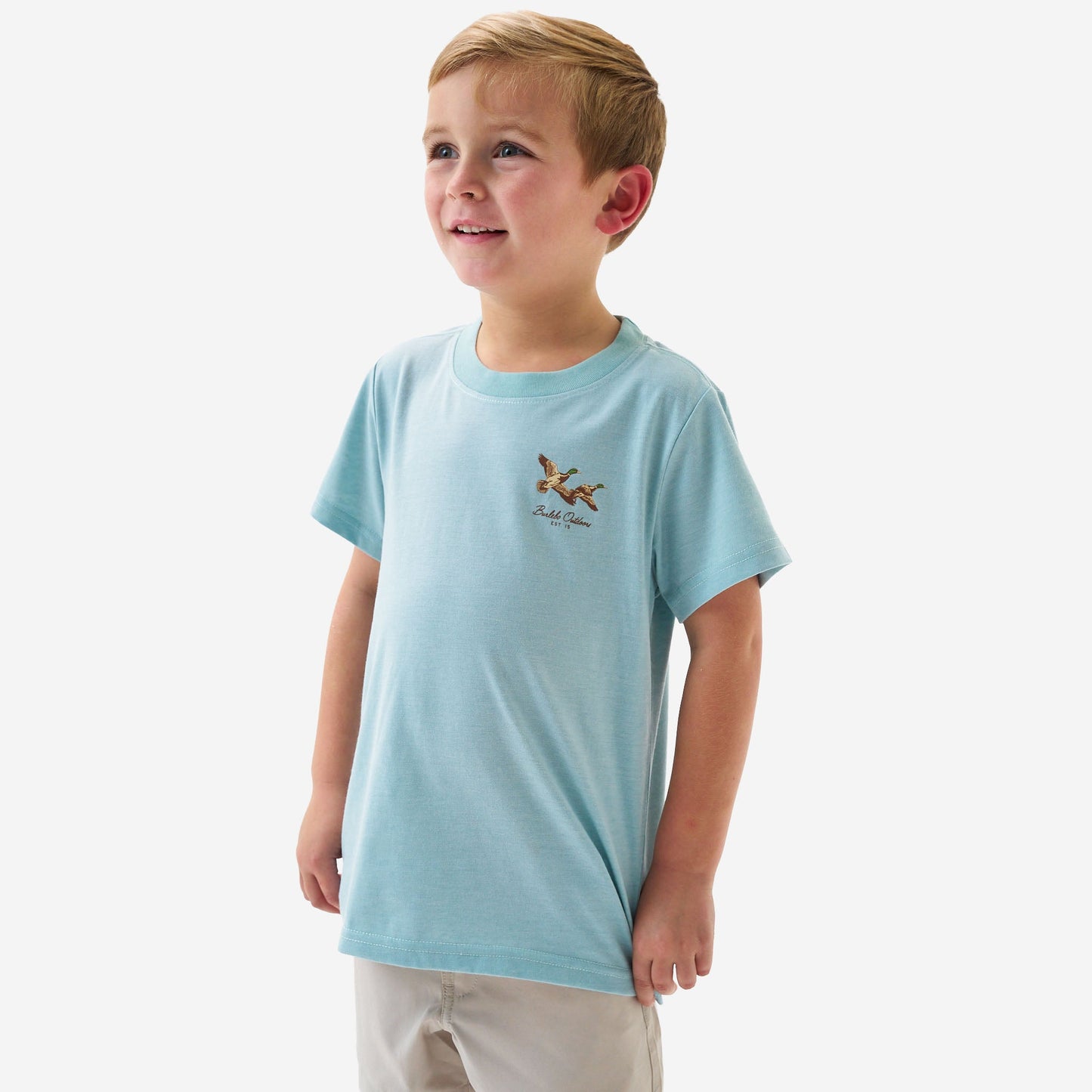 Flying Mallards Heather Sky Blue Youth Tee