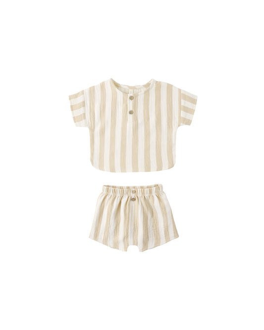 Summer Stripe Woven Boxy Top + Short Set