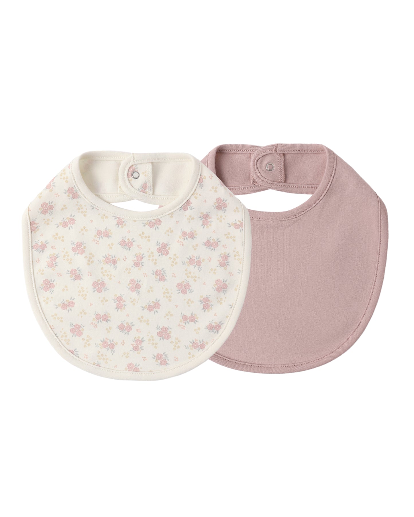 Flower Field, Mauve Jersey Snap Bib Pack