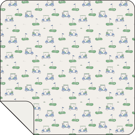 Golf Carts Blue Swaddle Blanket