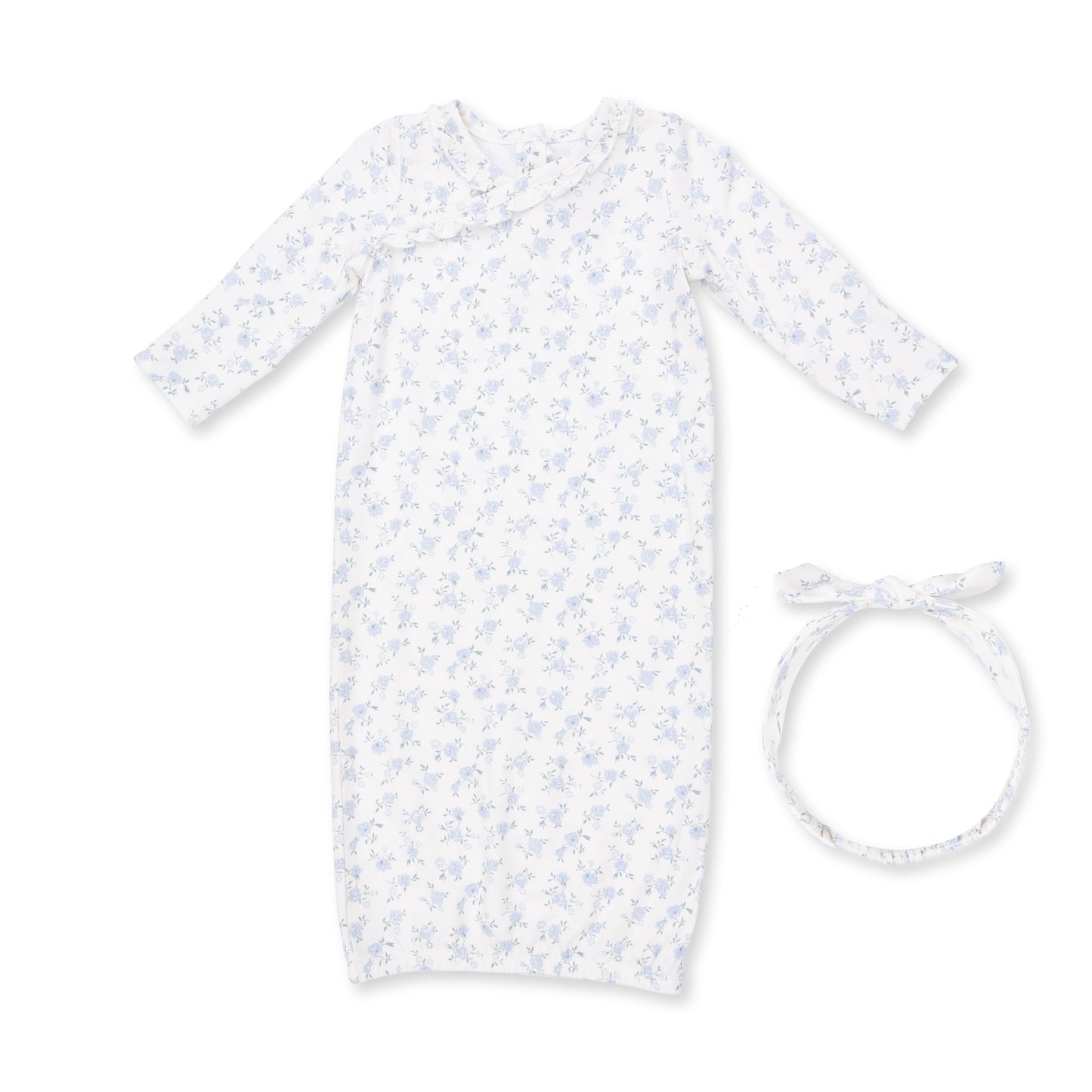Rose Briar Kimono Gown and Knot Headband by Angel Dear, soft pink floral pattern, lightweight fabric, perfect for baby or toddler.