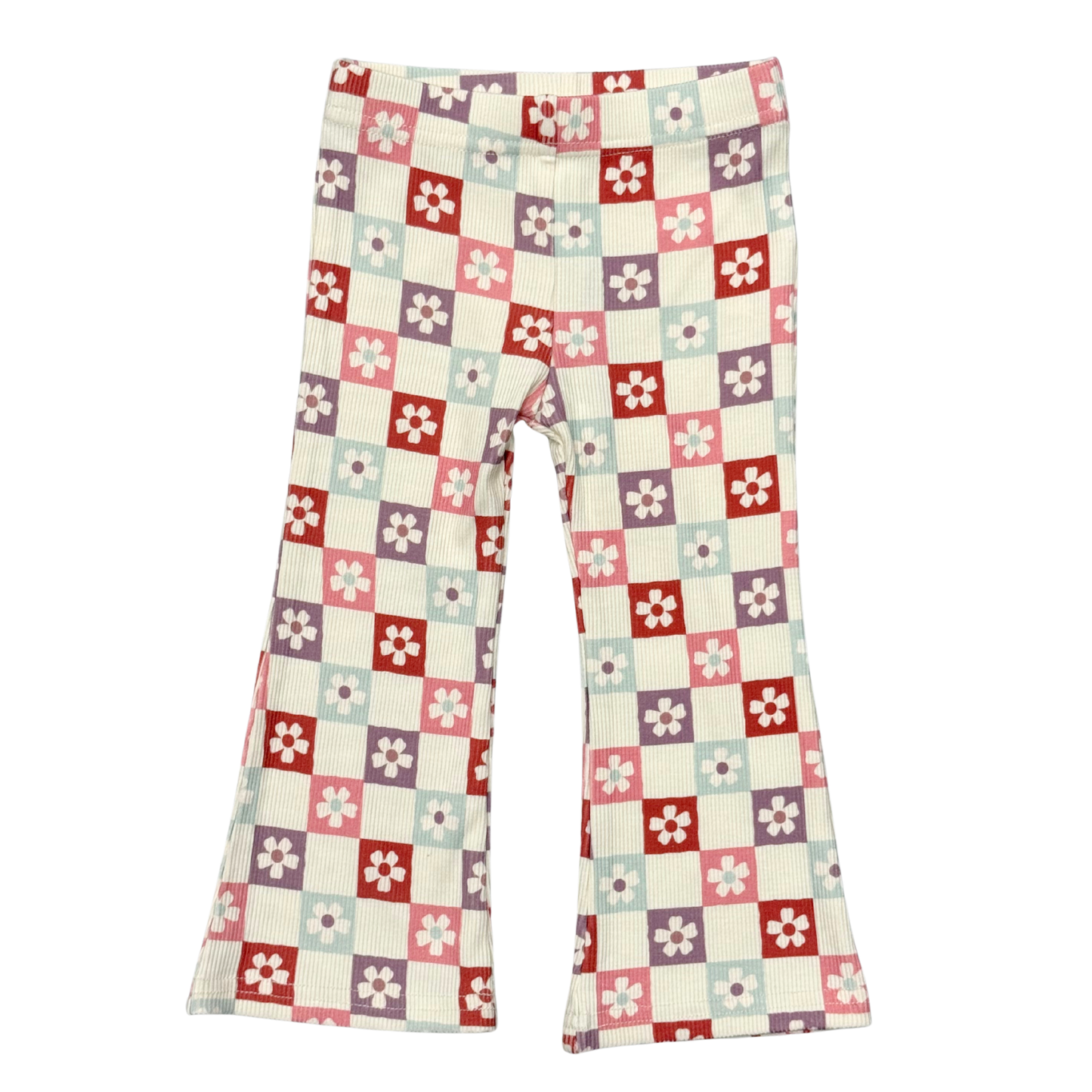 Wavy Daisy Checkered Flare Pant