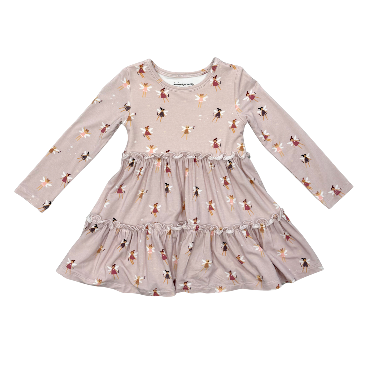 Fairies Long Sleeved Tiered Twirl Dress