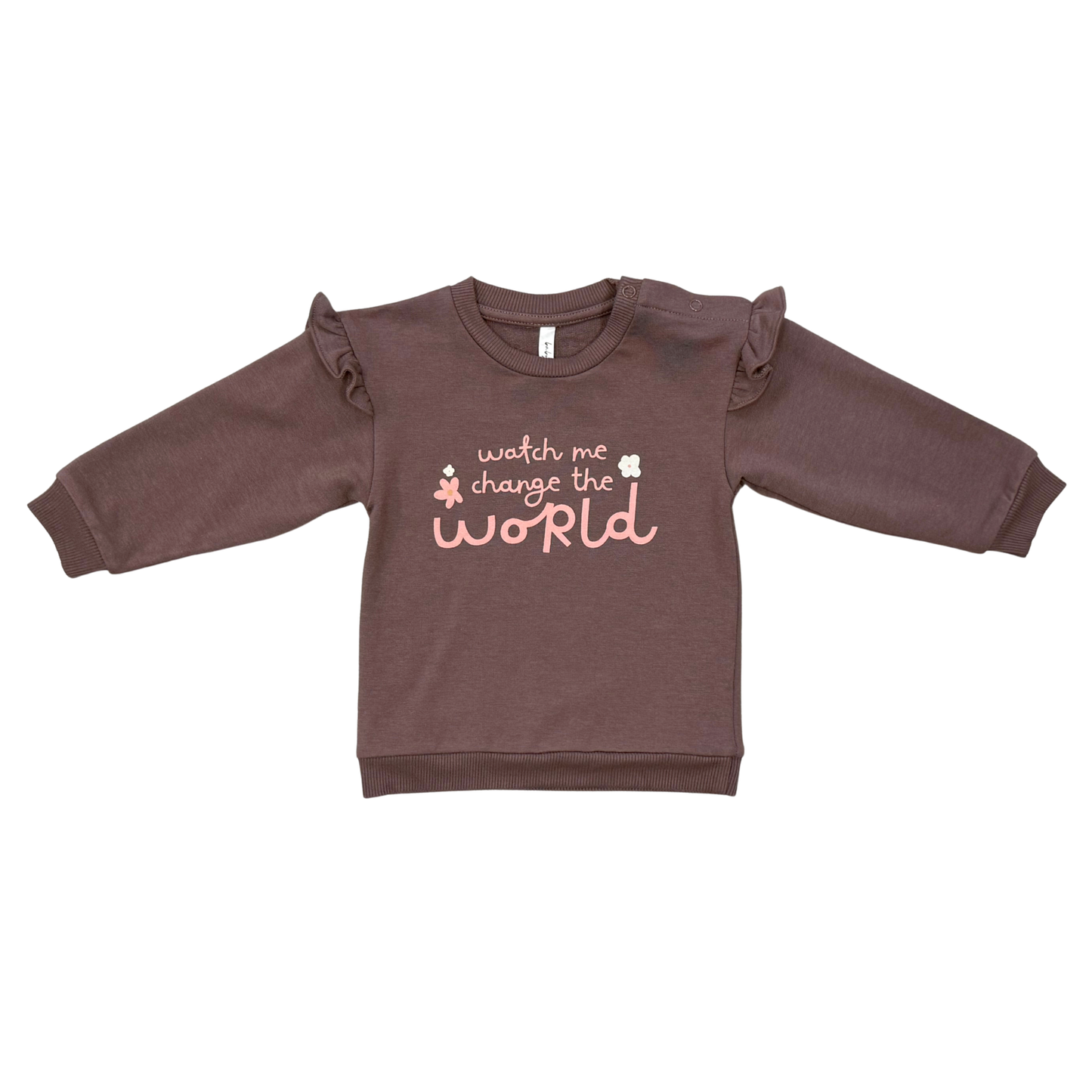 Watch Me Change the World Ruffle Sweatshirt