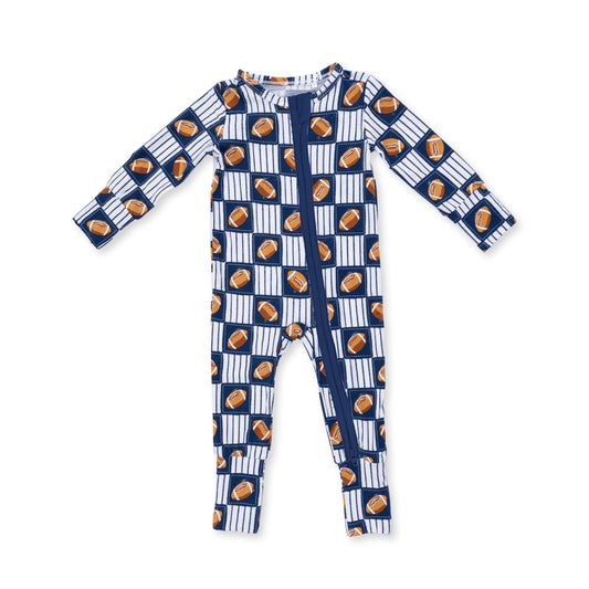 Football Patchwork Convertible Zip Romper