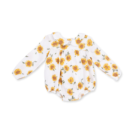 Baby Sunflower Peter Pan Collar Bubble