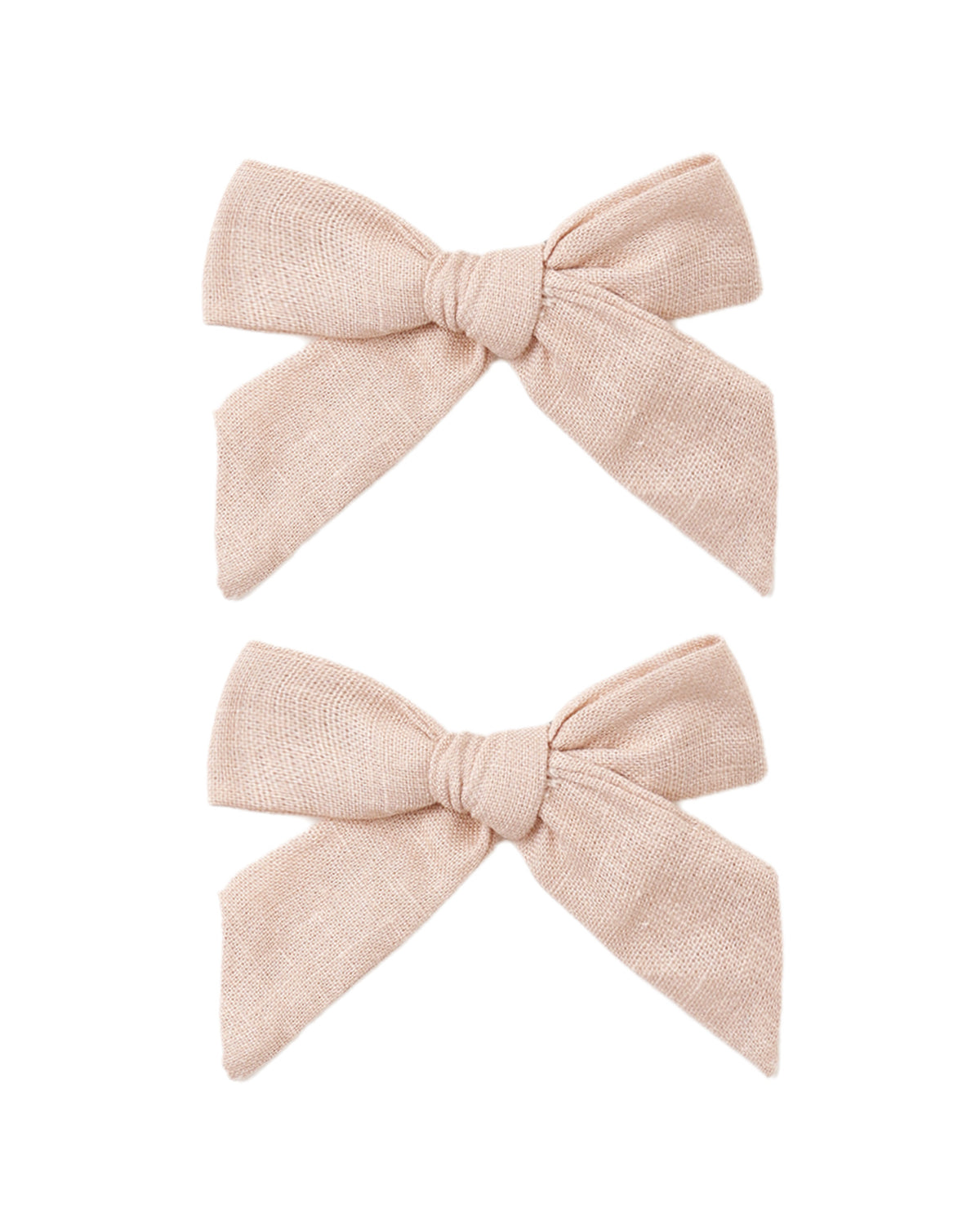 Rylee & Cru blush bows set of 2 featuring soft pink fabric hair accessories with cute bow designs for girls.