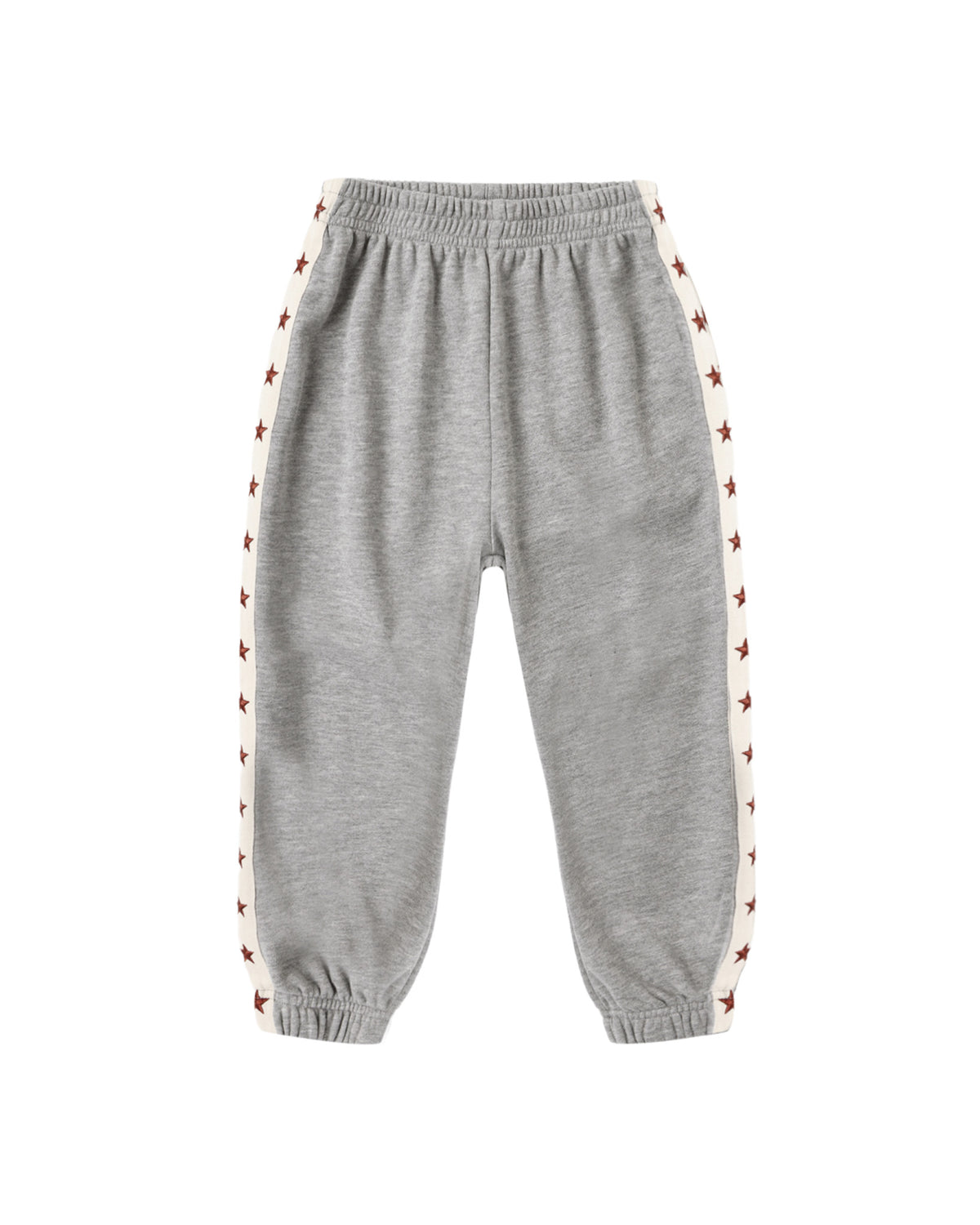 Heathered dusty blue Rylee & Cru paneled sweatpants with relaxed fit and soft fabric, shown on a plain background.
