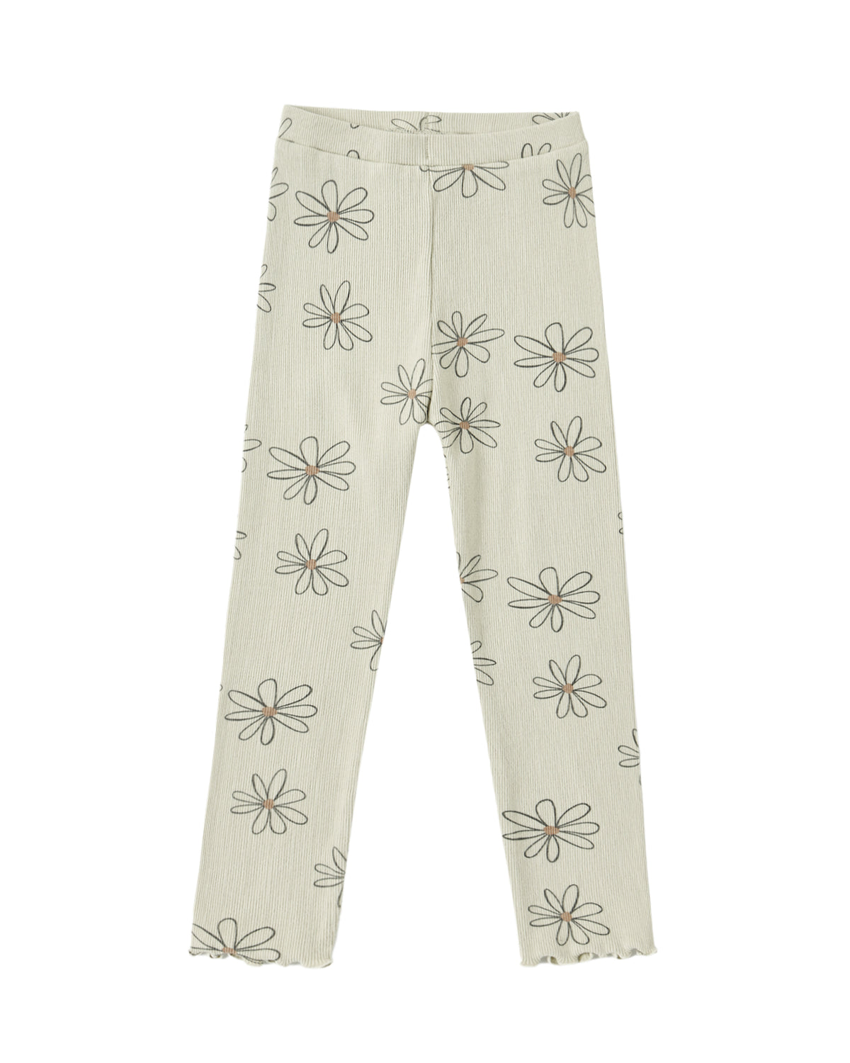 Rylee & Cru Big Daisy Coast Ribbed Leggings featuring a colorful daisy pattern and comfortable ribbed fabric for kids.