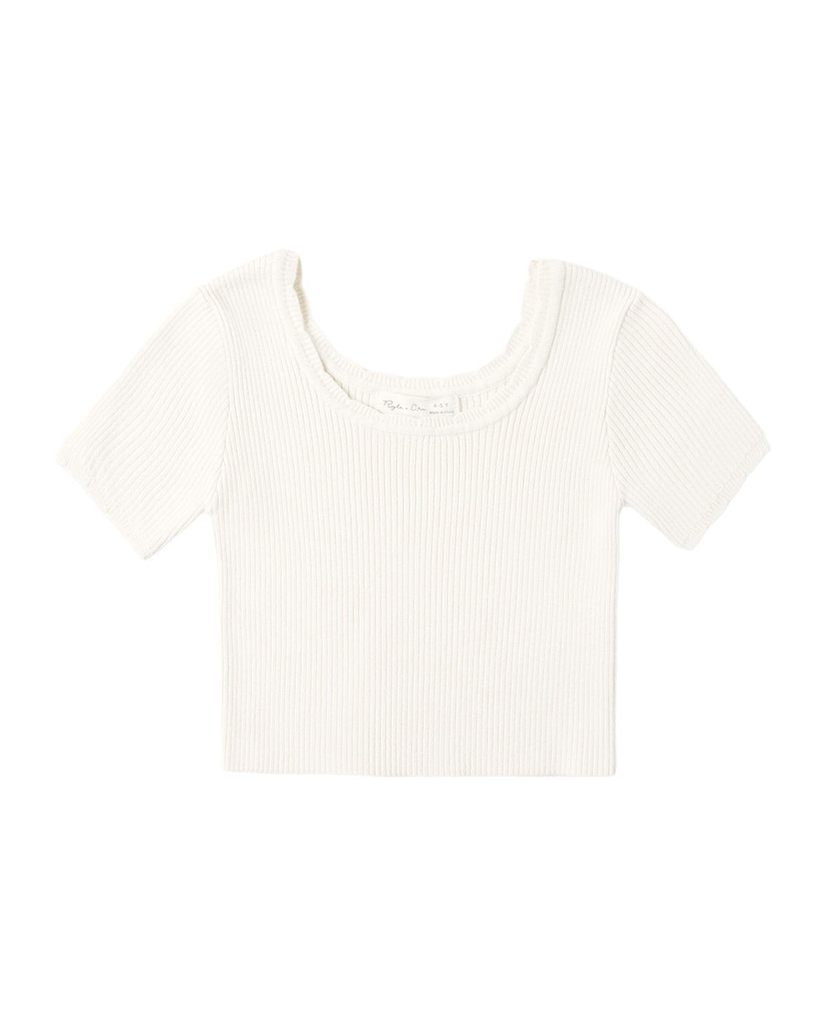 Natural scallop-edged tee by Rylee & Cru featuring soft fabric and a relaxed fit, displayed on a neutral background.
