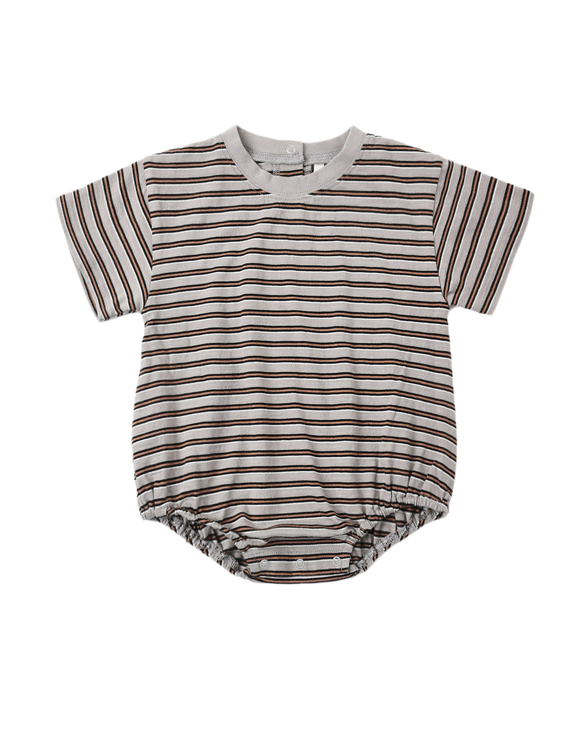 Vintage Stripe Relaxed Bubble Romper by Rylee & Cru featuring colorful striped pattern and soft, comfortable fabric.