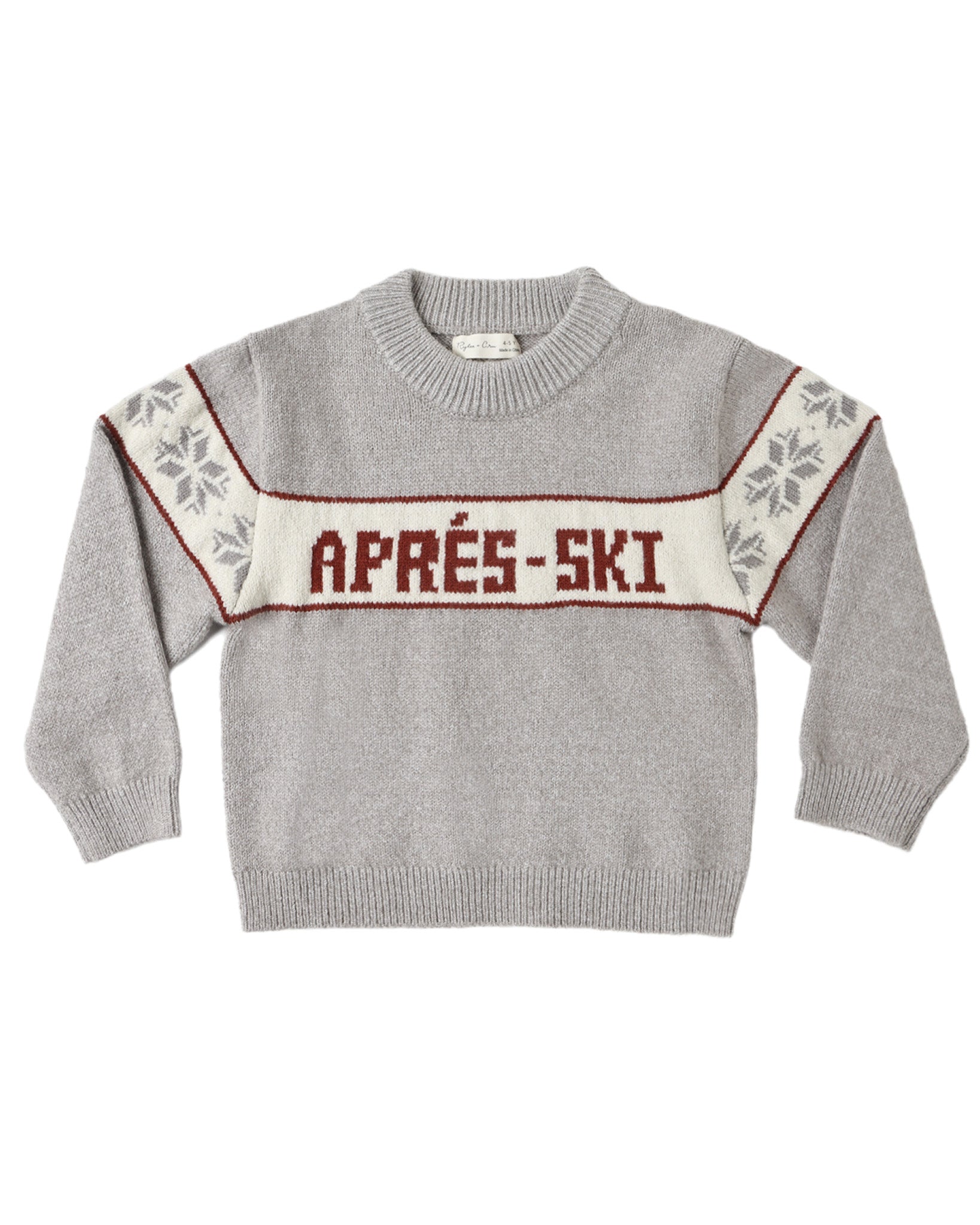 Rylee & Cru Apres Ski Reagan Sweater in cozy knit with colorful winter patterns and ribbed cuffs, perfect for cold weather.