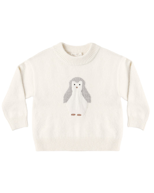 Rylee & Cru Penguin Reagan Sweater featuring a cozy knit design with penguin motif, perfect for kids' winter wear.