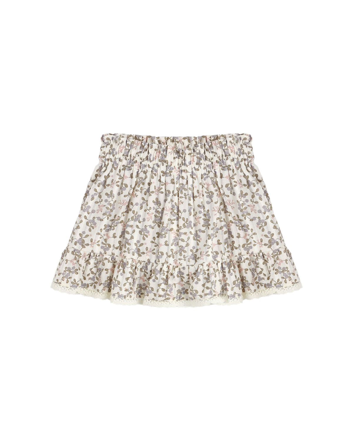 Rylee & Cru Winter Garden Nova Mini Skirt in floral print, featuring a high waist and lightweight fabric, perfect for casual wear.