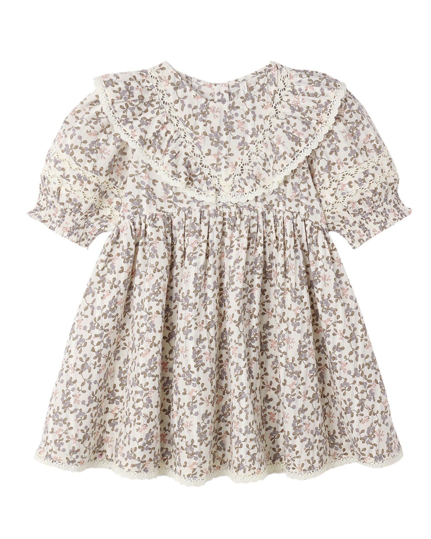 Rylee & Cru Winter Garden Winnie Dress for girls, featuring floral print and cozy fabric, perfect for winter days.