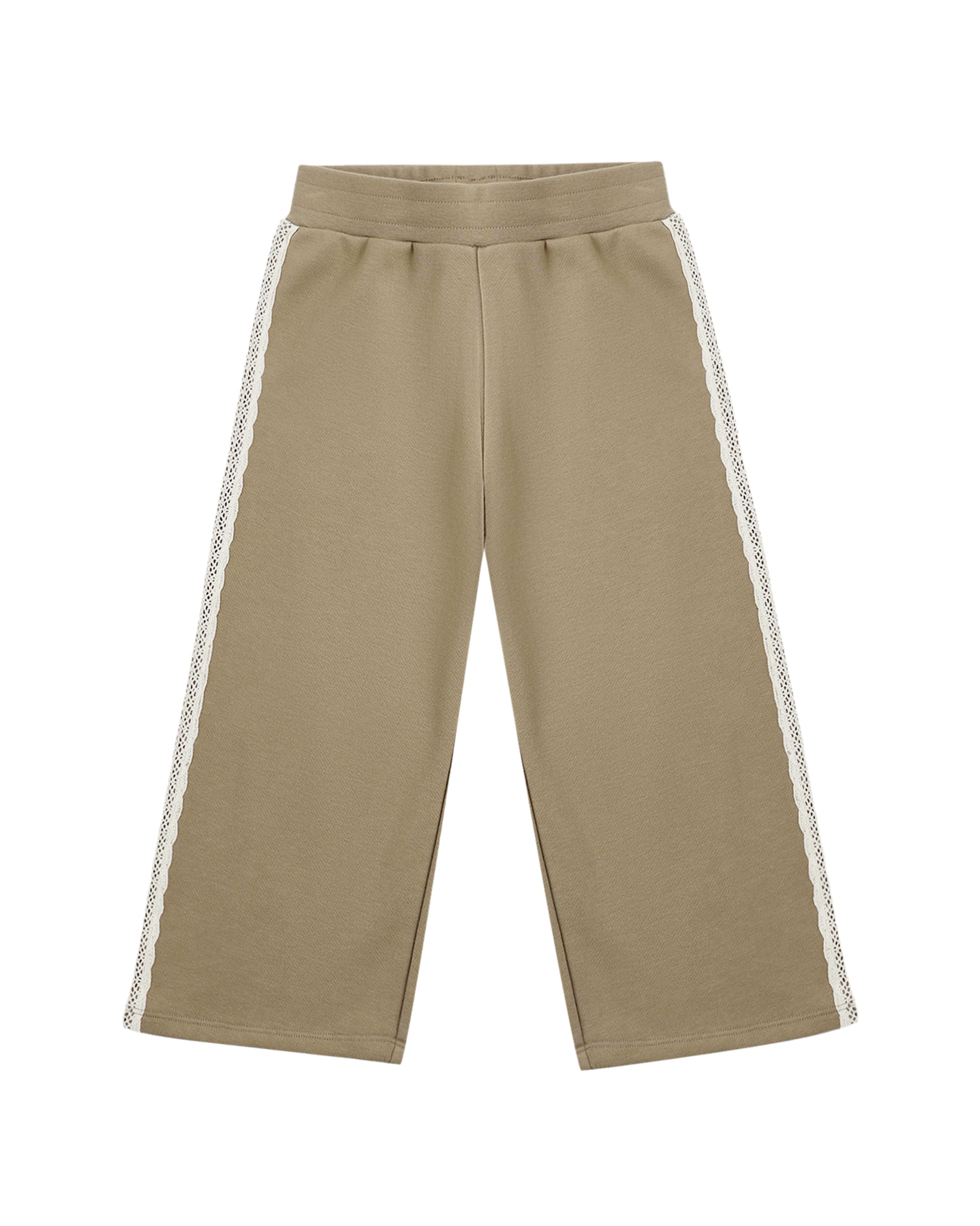 Rylee & Cru olive wide-leg sweatpants displayed on a hanger, showcasing the relaxed fit and soft fabric.