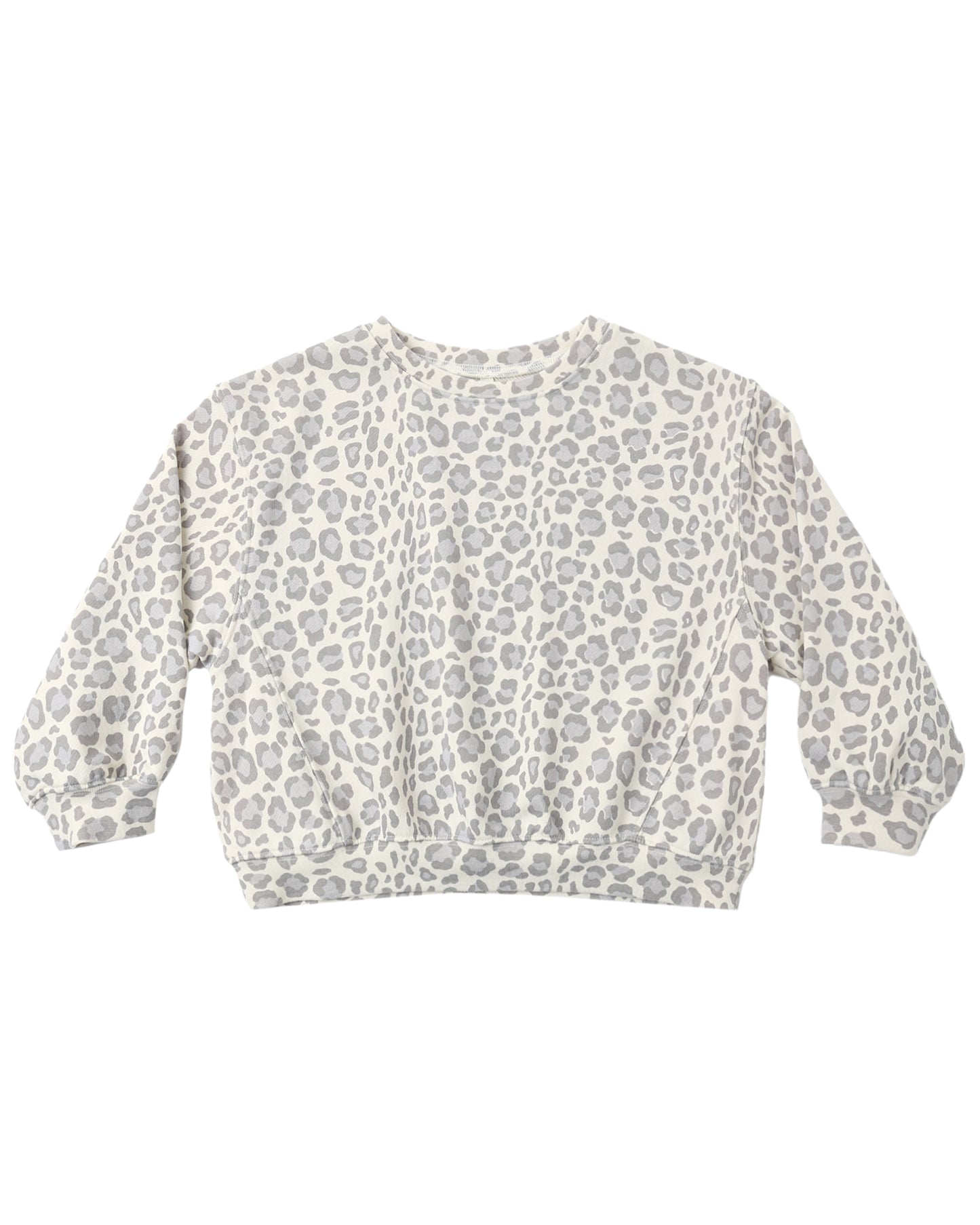 Blue leopard print oversized sweatshirt by Rylee & Cru, featuring a relaxed fit and bold animal pattern.