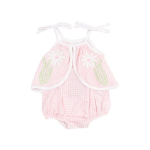 Angel Dear - Mini Pink Gingham Swing Daisy Sunsuit