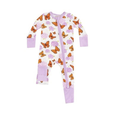 Angel Dear - Monarch Butterflies And Milkweed Zip Romper