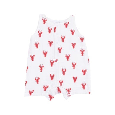 Angel Dear - Lobster Muslin Sleveless Shortie Romper