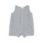 Angel Dear - Solid Muslin Slate Gray Sleeveless Shortie Romper