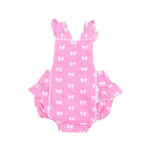 Angel Dear - Pink Bows Ric-Rac Ruffle Sunsuit