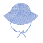 minnow - baby blue micro gingham sun hat