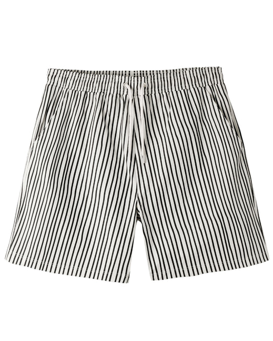 Men's wavy stripe basic boardshort by Rylee & Cru featuring a relaxed fit and vibrant wavy stripe pattern.