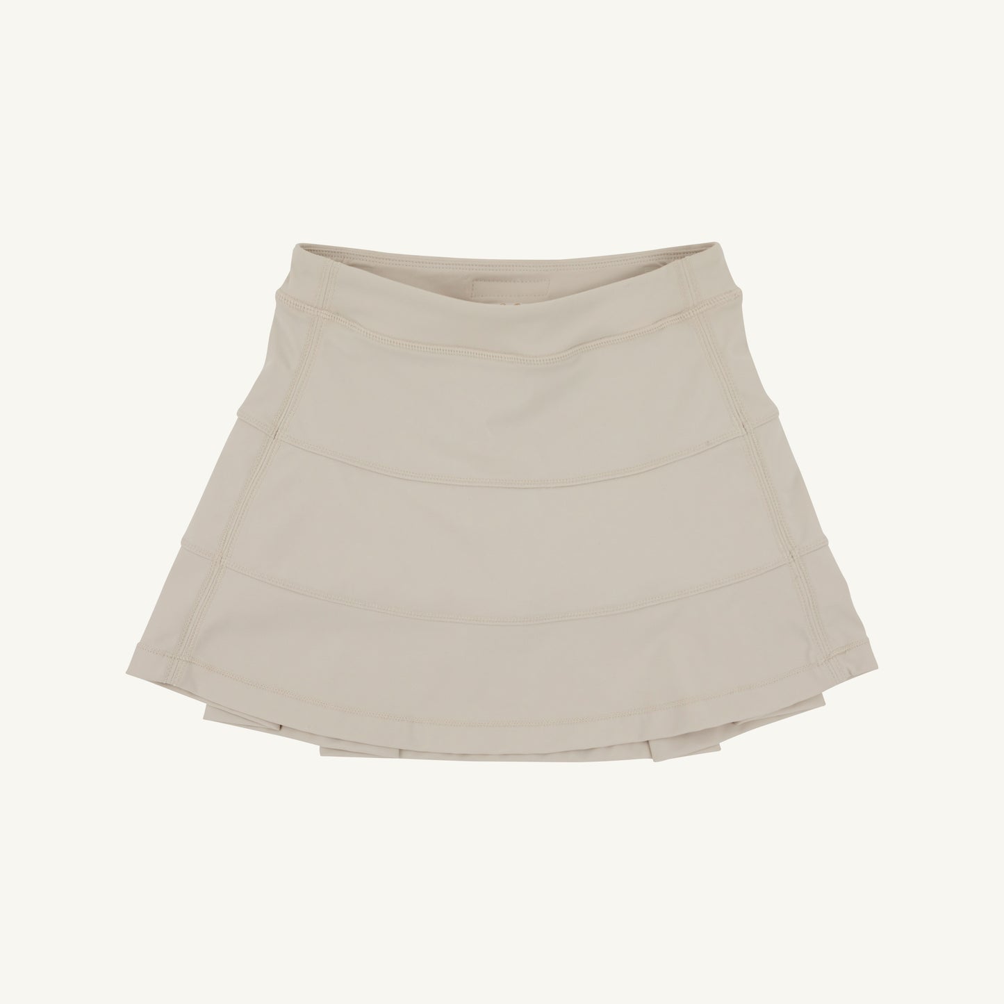 Keeneland khaki and palmetto pearl prepletic prep school skort by The Beaufort Bonnet Company, with pleated design and side pockets.