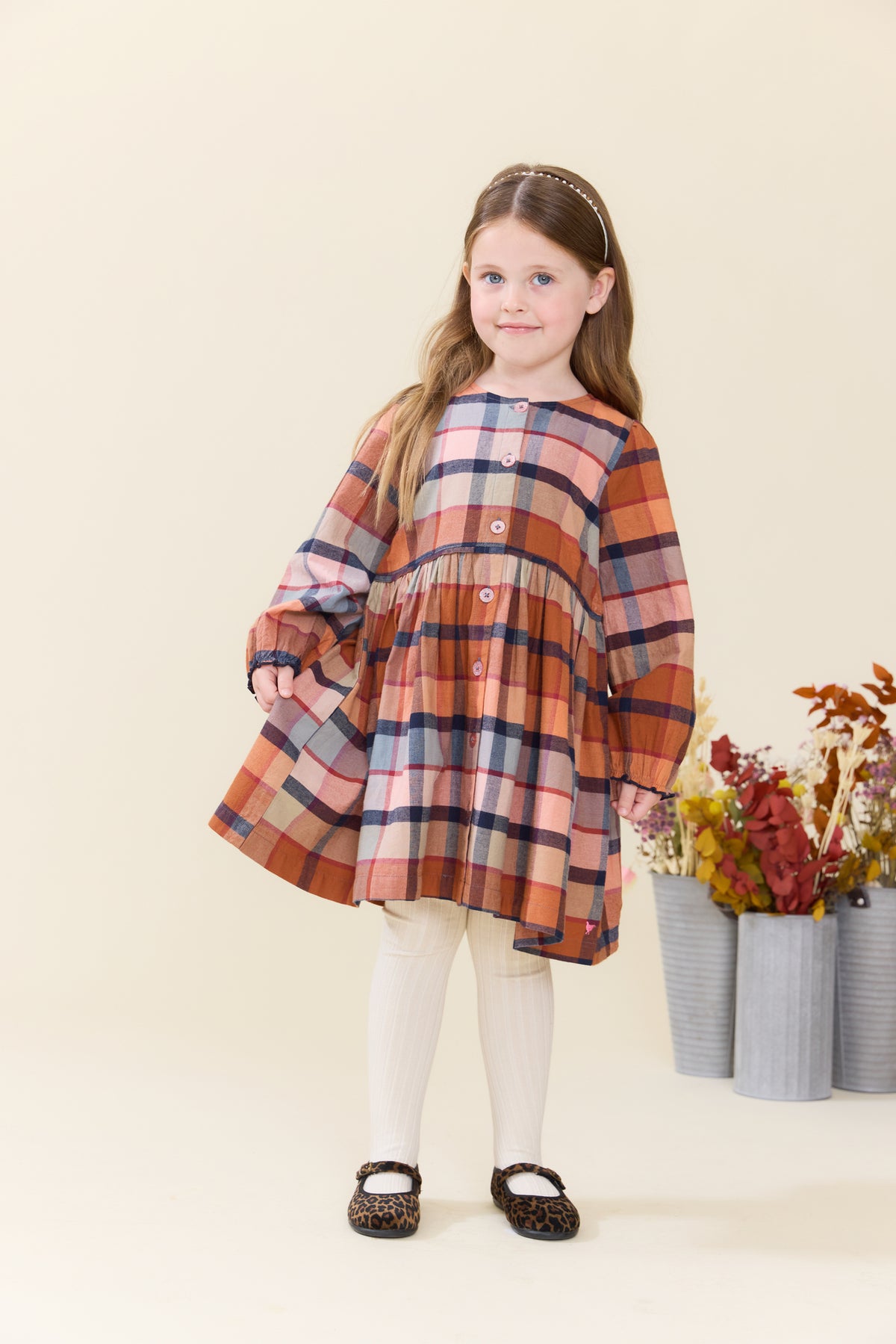 Hayride Plaid Girls Mae Dress