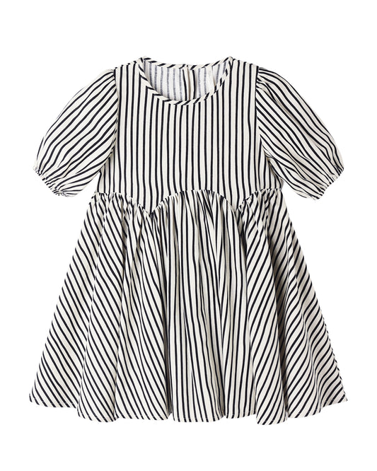 Rylee & Cru wavy stripe rose dress featuring a flowy design with pink and white wavy stripes and a sleeveless style.