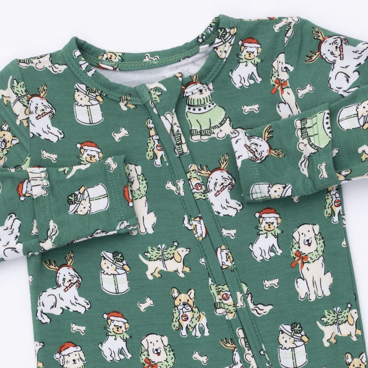 Christmas Dogs Two Way Zipper Footie