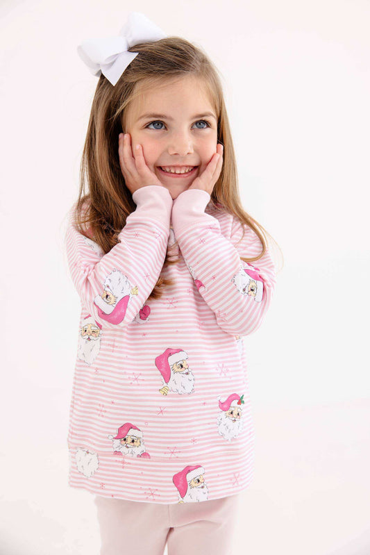 Dear Santa (Palm Beach Pink Stripe) Cassidy Comfy Crewneck