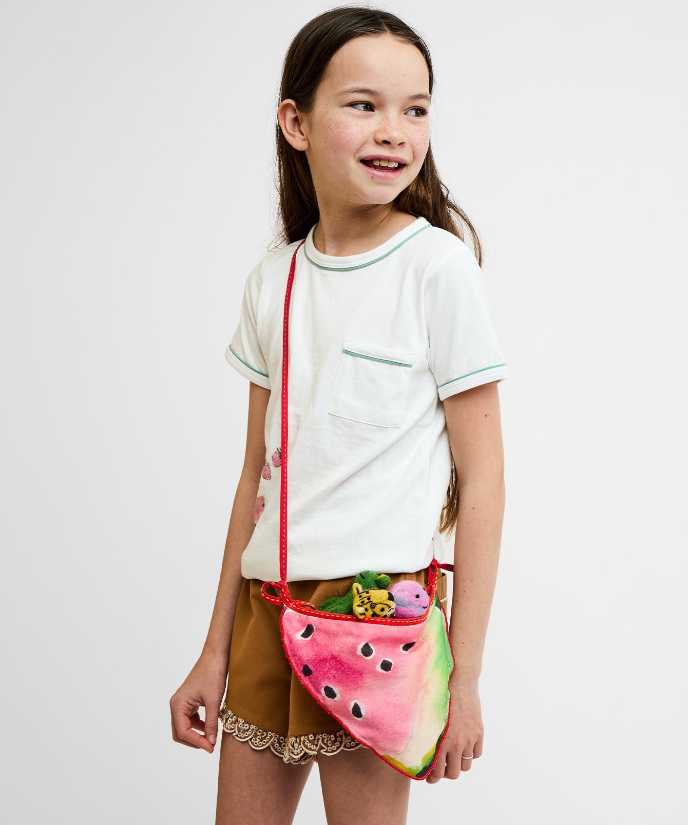 Oso & Me Summer Slice Little Zip Purse in vibrant colors, featuring a compact design with a zipper closure and playful pattern.