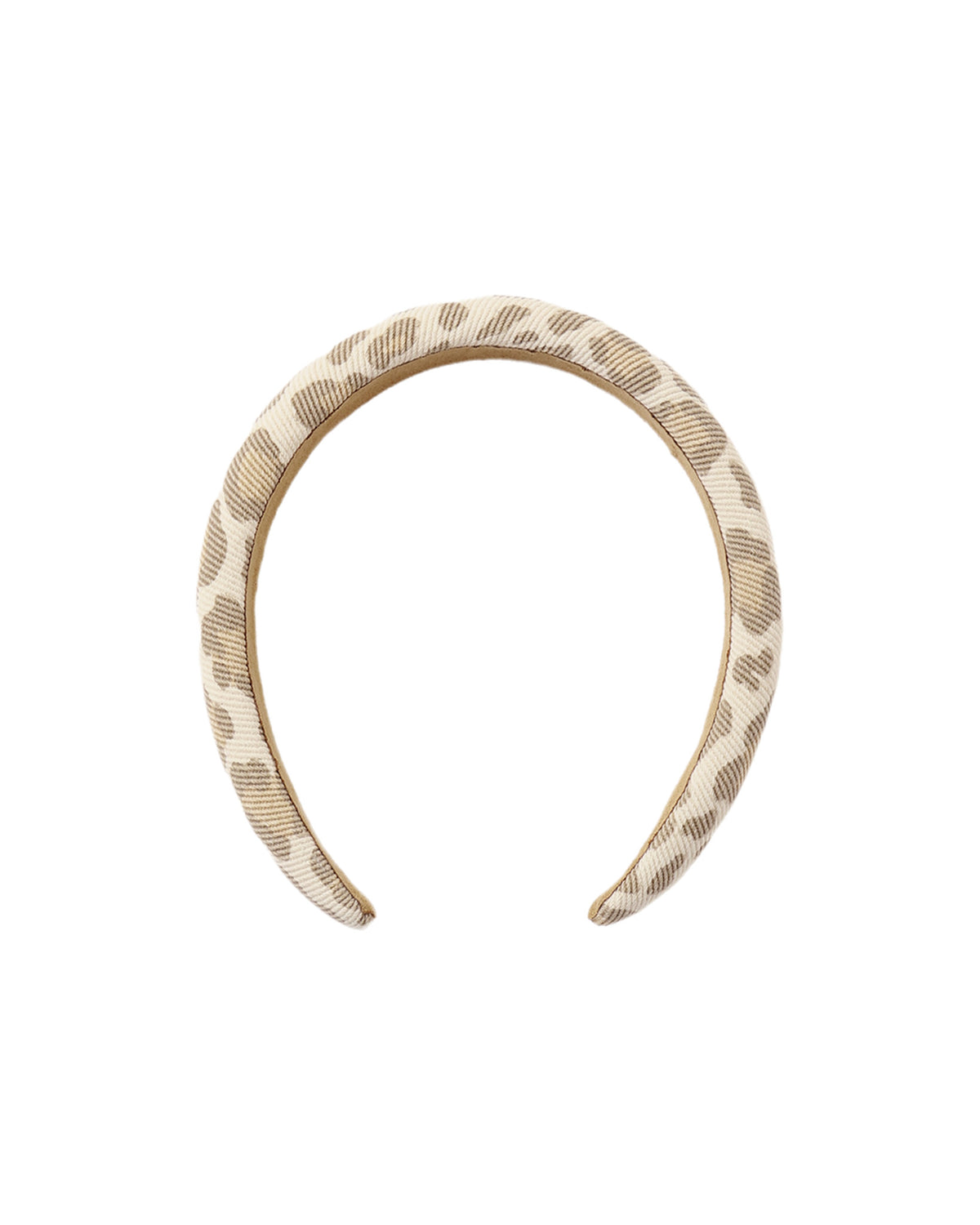 Leopard padded headband by Rylee & Cru featuring a soft padded design and leopard print fabric.