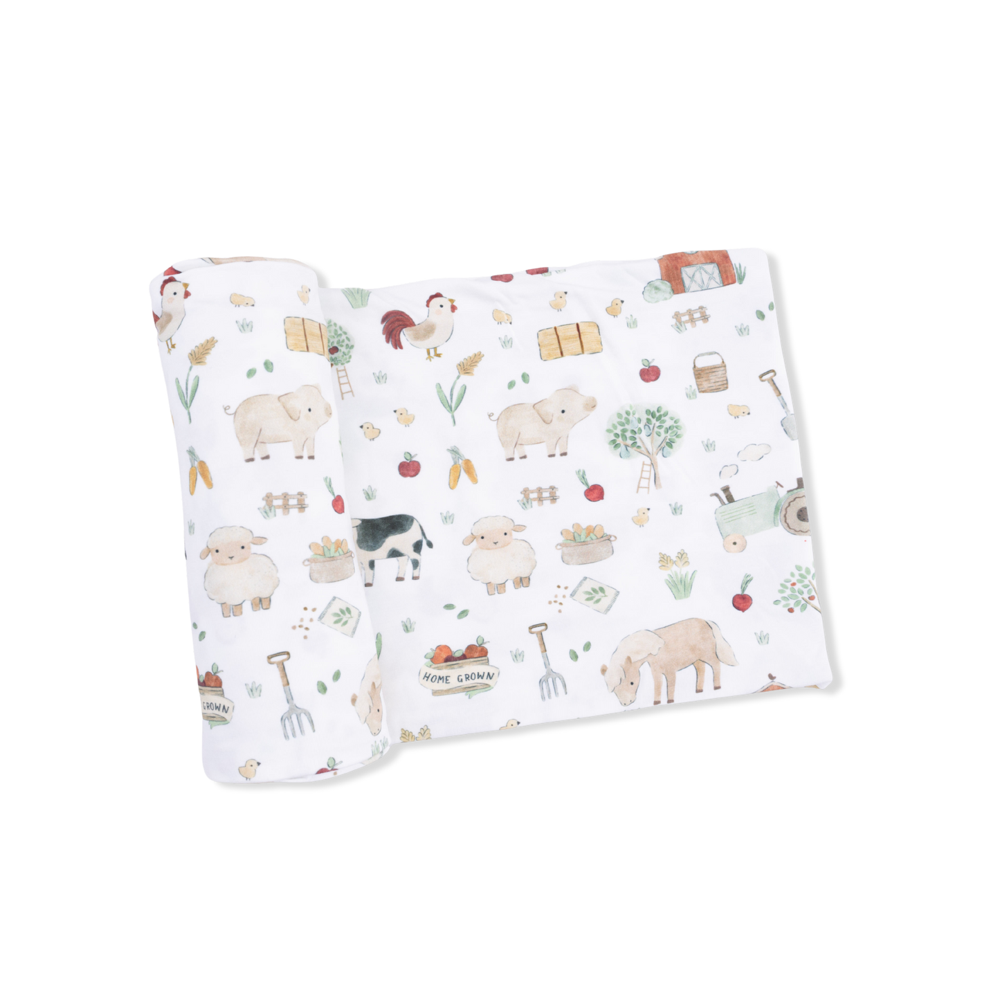 Cute Farm Animals Swaddle Blanket