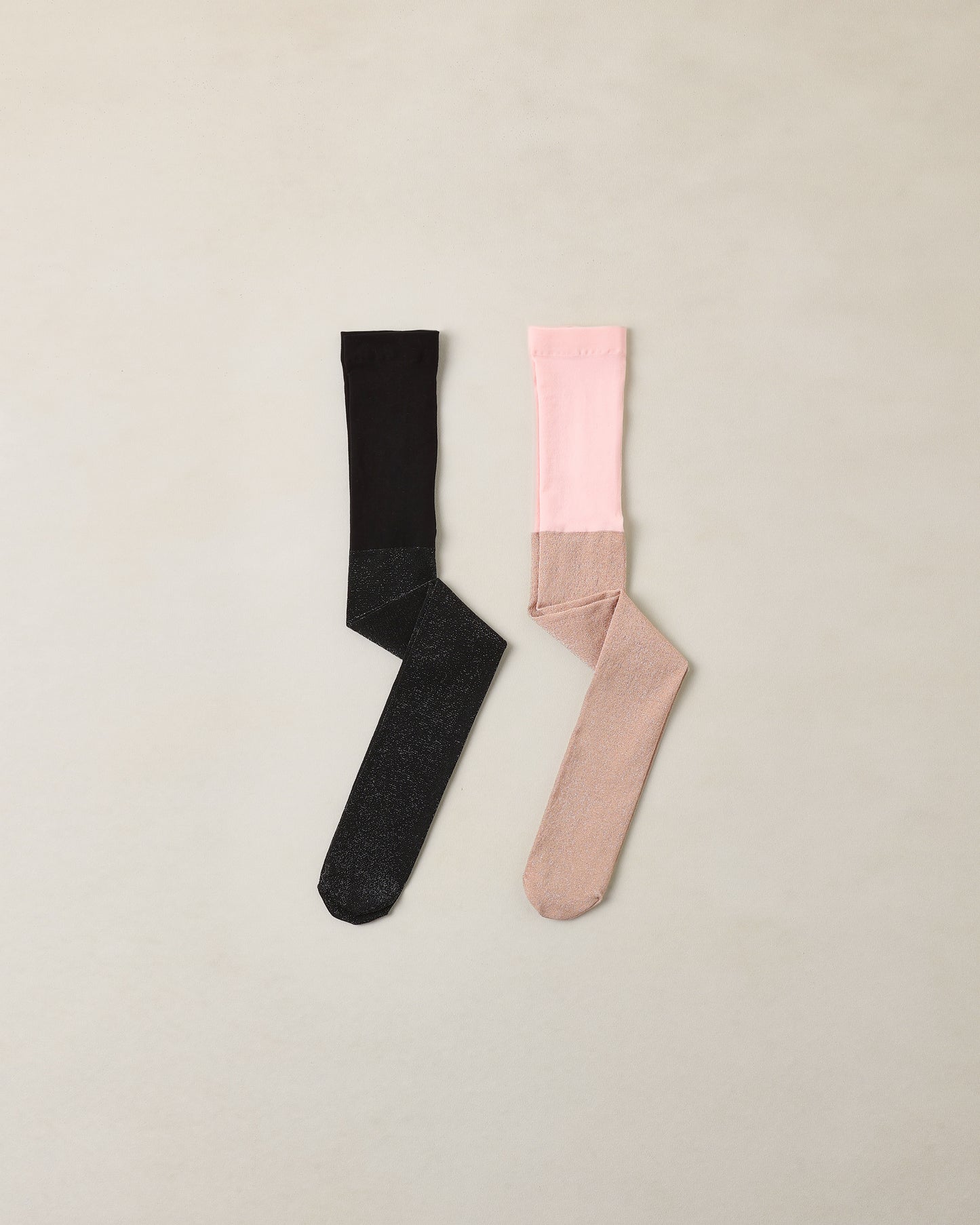 Black, Blush Shimmer Tights