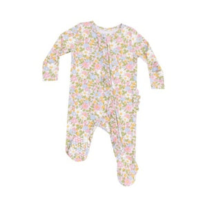 Angel Dear - Bubbly Baby Calico Ruffle Zip Footie