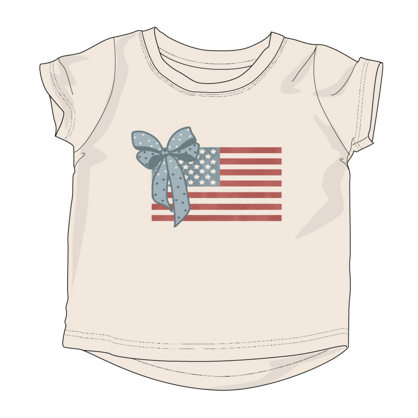 Baby girls' short sleeve tee by Babysprouts featuring an American flag design on soft fabric.