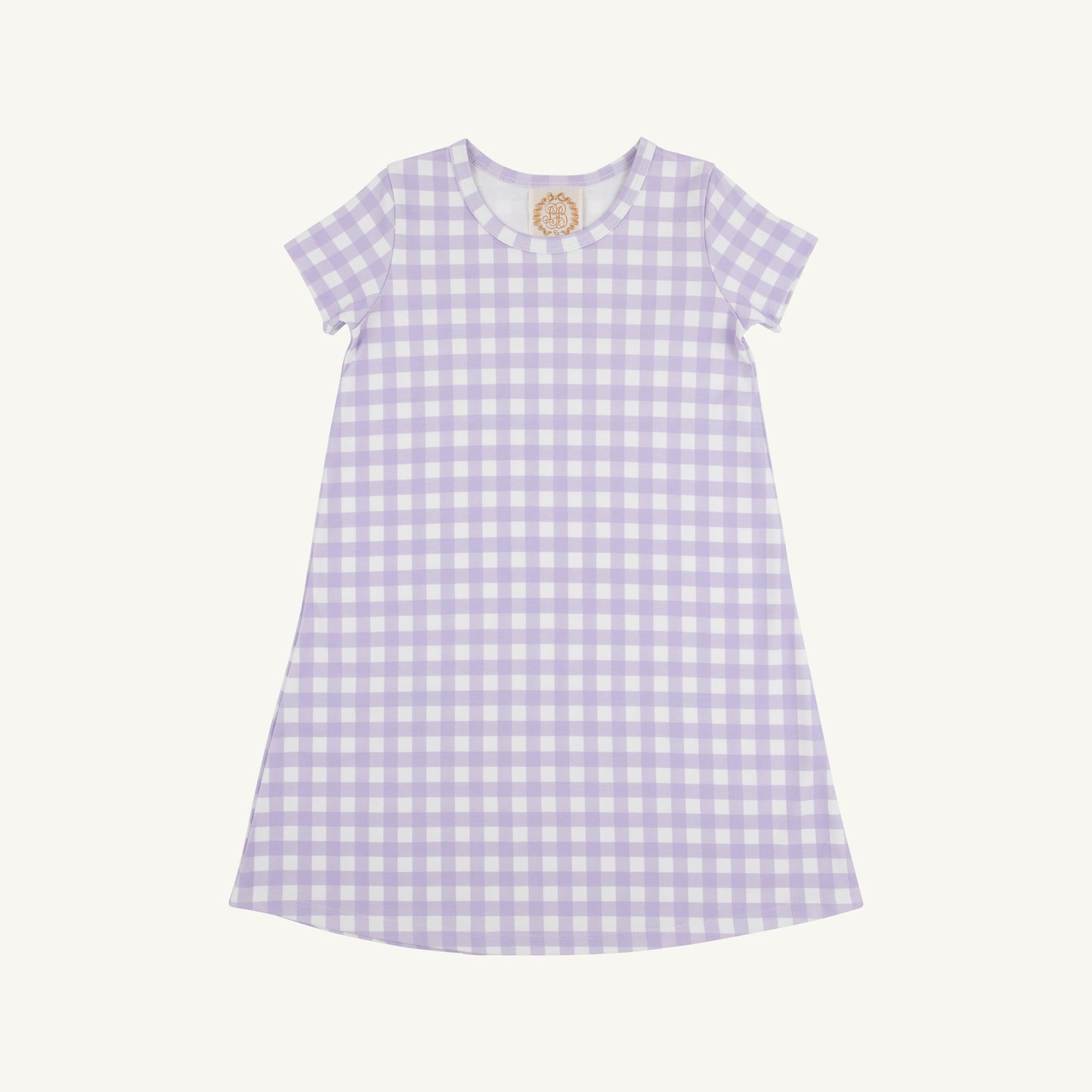 Lauderdale Lavender Gingham Polly Play Dress by The Beaufort Bonnet Company, featuring lavender gingham fabric and a classic playful design.