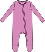Angel Dear - Solid Cyclamen Zip Footie