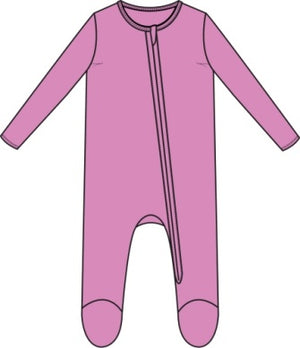 Angel Dear - Solid Cyclamen Zip Footie