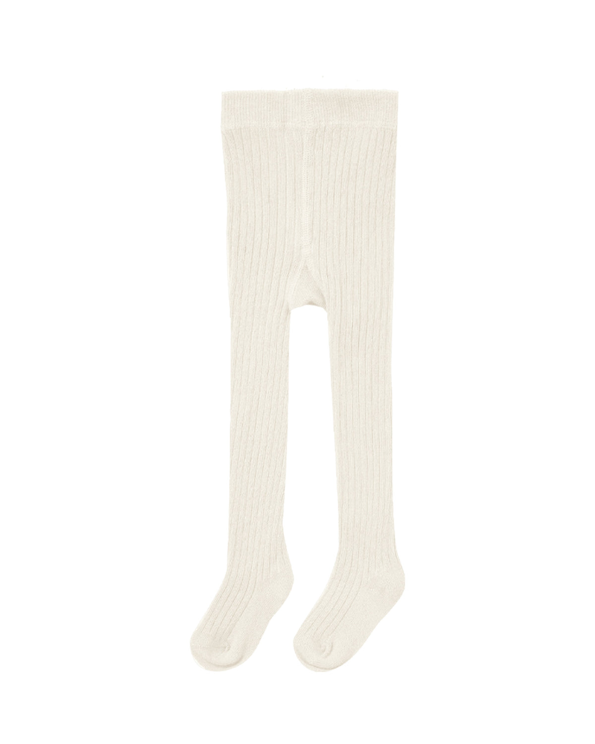 Natural Quincy Mae tights displayed on a model, showing soft, stretchy fabric and comfortable fit for everyday wear.