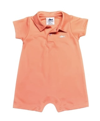Saltwater Boys - Coral Polo Romper