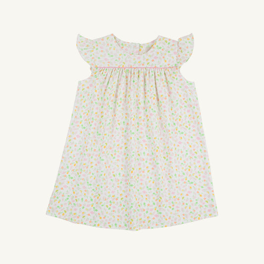 Pink Dowell Day Dress from The Beaufort Bonnet Company featuring a citrus style pattern and charming day dress design.